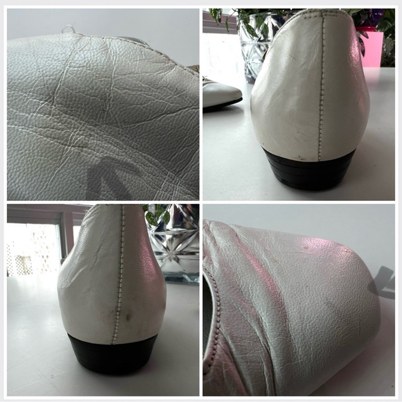 Margaret Jerrold 8.5 / Bone Leather D'Orsay Flats / Mixed Metallic Art Deco - Picture 12 of 16